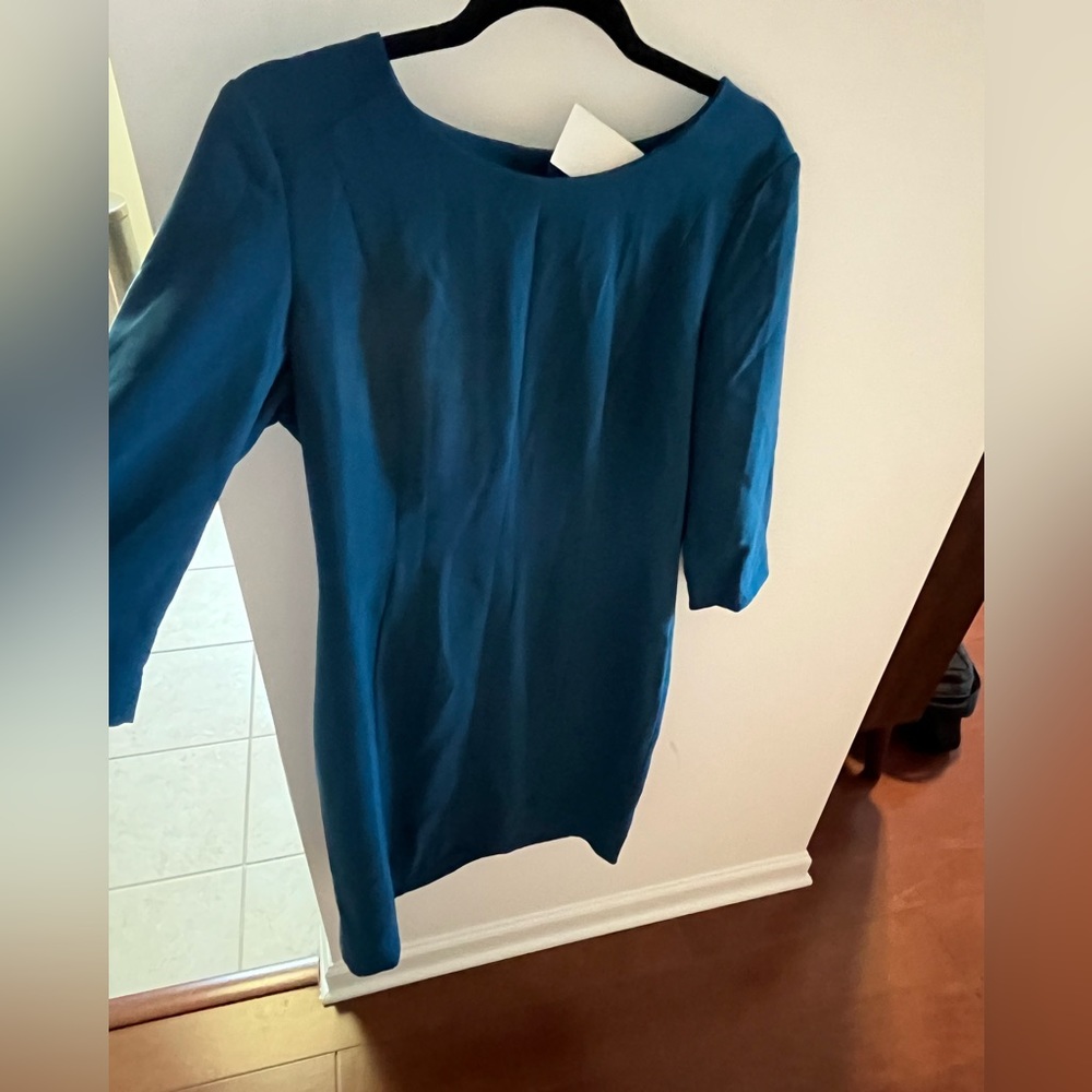 H&M blue gem colored shift dress, size 14
